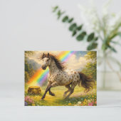 Appaloosa Horse and a pot of Gold St Patricks Day ポストカード (スタンド正面)