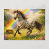 Appaloosa Horse and a pot of Gold St Patricks Day ポストカード (正面)