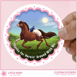 Appaloosa Horse Birthday Party Favor Thank You ラウンドシール