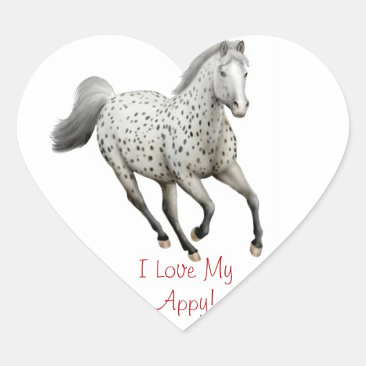Appaloosa Horse Loveカスタマイズ可能 ハートシール (正面)