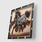 Appaloosa Prarie：アート、時間、スタイル、自由 スクエア壁時計 (傾斜)