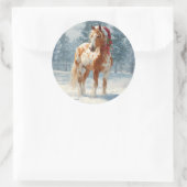 Appalossa Horse Christmas Sticker ラウンドシール (バッグ)