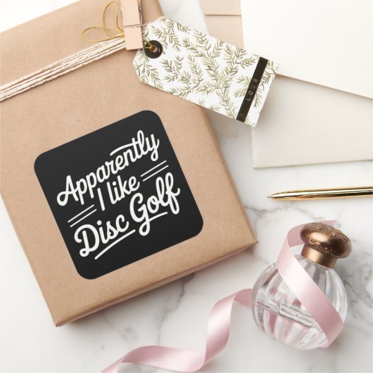 Apparently I Like Disc Golf Funny Golfing Lover スクエアシール (ギフト)