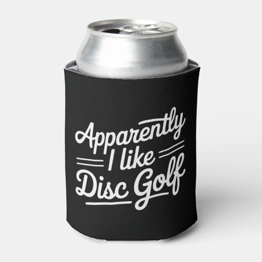 Apparently I Like Disc Golf Funny Golfing Lover 缶クーラー (缶正面)