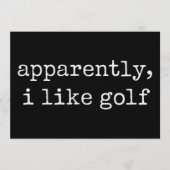 Apparently, I Like Golf Lover Golfing Golfer 招待状 (正面)