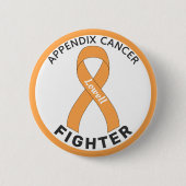 Appendix Cancer Fighter Ribbon White Button 缶バッジ (正面)