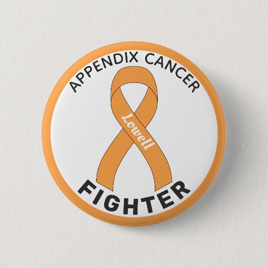 Appendix Cancer Fighter Ribbon White Button 缶バッジ (正面)
