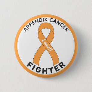 Appendix Cancer Fighter Ribbon White Button 缶バッジ