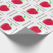 Appleおよびカスタムな文字の先生の誕生日 ラッピングペーパー (角)