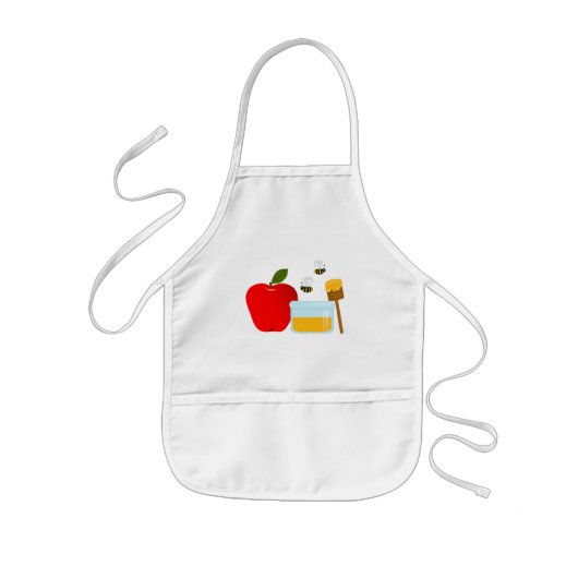 Appleおよび蜂蜜の子供のエプロン 子供用エプロン (正面)