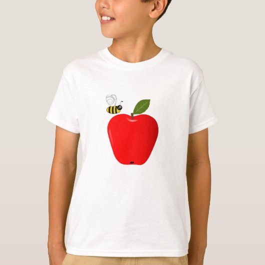 Appleおよび蜂蜜の赤い蜂 Tシャツ (正面)