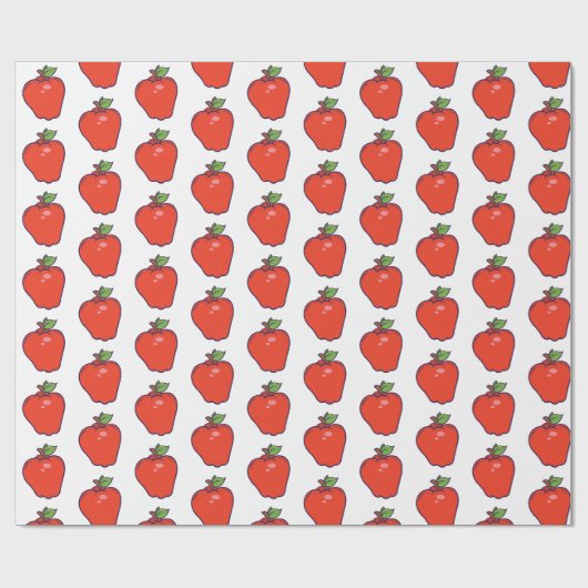 Appleかわいいパターン ラッピングペーパー (フラット)
