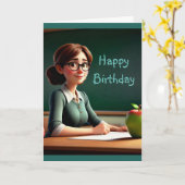 Appleとの先生 カード (黄色い花)