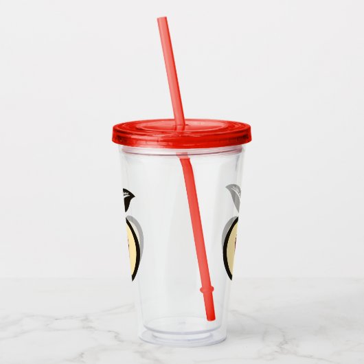 Appleとハートの赤と黒の食品のロゴを成長させる アクリルタンブラー (左)