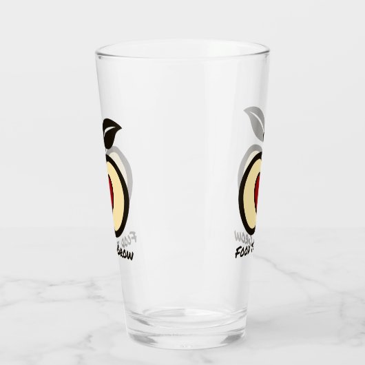 Appleとハートの赤と黒の食品のロゴを成長させる タンブラーグラス (左)