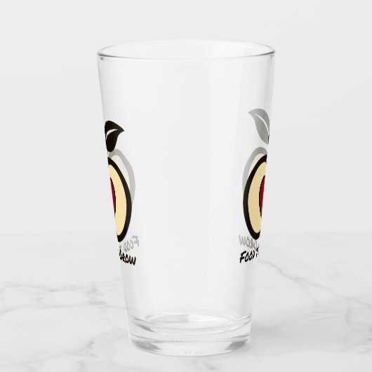 Appleとハートの赤と黒の食品のロゴを成長させる タンブラーグラス (右)