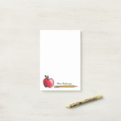 AppleとPencilパーソナライズされた先生4 x 6 ポストイット (デスク上)