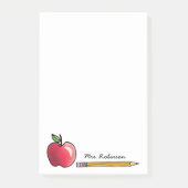 AppleとPencilパーソナライズされた先生4 x 6 ポストイット (正面)