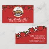 Appleのさくらんぼパイ手製のパン屋 名刺 (正面/裏面)