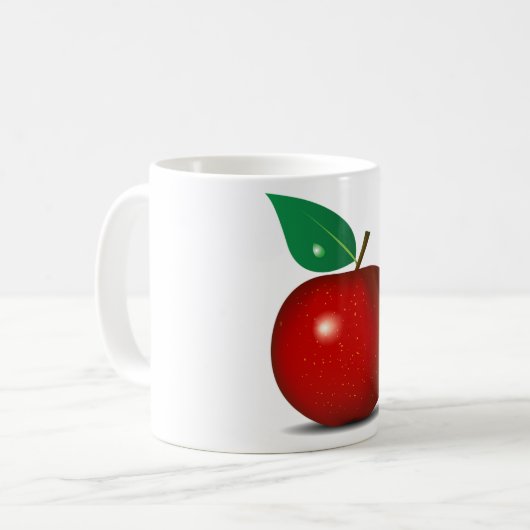 Appleのぱりっとした赤いマグ コーヒーマグカップ (正面左)