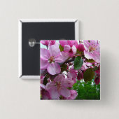 Appleのピンクの花 缶バッジ (正面&裏面)