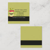 Appleのフィットネスのダイエットなコーチの栄養士 スクエア名刺 (正面/裏面)