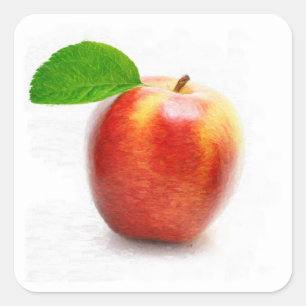 Appleのフルーツの絵画の芸術-ステッカー スクエアシール