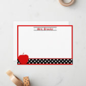 Appleの先生の文房具かメッセージカード ノートカード (正面/裏面インサイチュ)