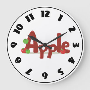 Appleの単語の時計 ラージ壁時計