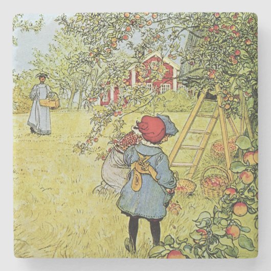 Appleの収穫 ストーンコースター (正面)