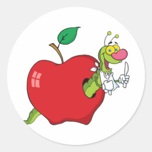 Appleの幸せな漫画みみず ラウンドシール