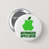 Appleの承認された食べる人 缶バッジ (正面&裏面)
