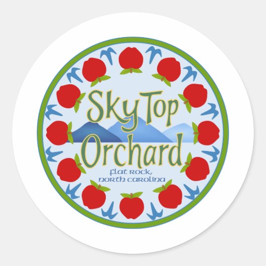 Appleの曼荼羅-青 ラウンドシール (正面)