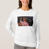 Appleの皮をむいている女性によるハロウィーンのカボチャのちょうちん Tシャツ (正面)