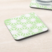 Appleの緑のジオメトリパターン コースター (左側)