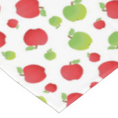 Appleの緑及び赤いプリント テーブルクロス (アングル)