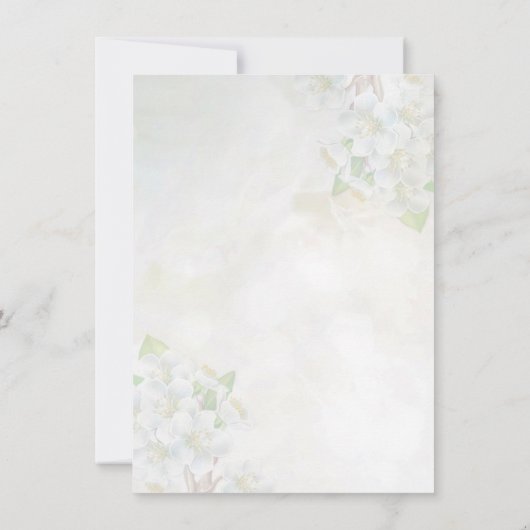 Appleの花および蜂のブライダルシャワー 招待状 (裏面)