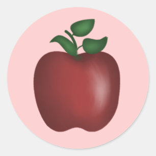 Appleの赤いステッカー ラウンドシール