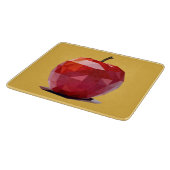 Appleの赤いデザインのガラスまな板 カッティングボード (角)