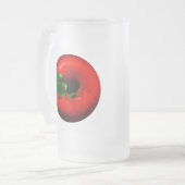 Appleの赤いデザイン フロストグラスビールジョッキ (正面左)