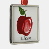 Appleの赤い先生のモノグラムのな名前 メタルオーナメント (右)