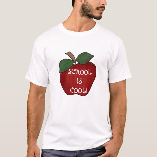 Appleの赤い学校はクールです Tシャツ (正面)