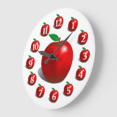 Appleの赤い時計 ラージ壁時計 (傾斜)