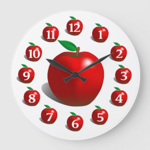 Appleの赤い時計 ラージ壁時計