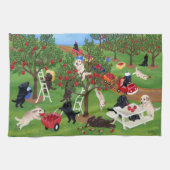 Appleの農場のラブラドールの絵を描くこと キッチンタオル (横)