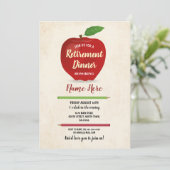 Appleの退職パーティーの素朴な赤い先生のクリーム 招待状 (スタンド正面)