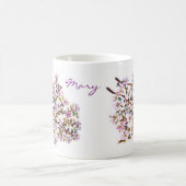 Appleの陽気な花はアクリルの絵画咲きます コーヒーマグカップ (中央)