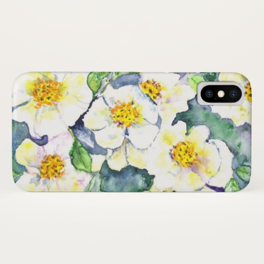 AppleのiPhone Xの穹窖の箱の水彩画のバラ Case-Mate iPhoneケース (裏面(横))