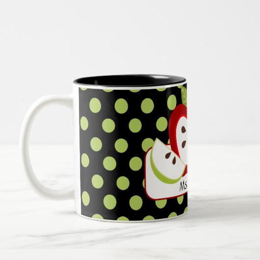 Appleはパーソナライズな先生のマグに点を打ちます ツートーンマグカップ (左)