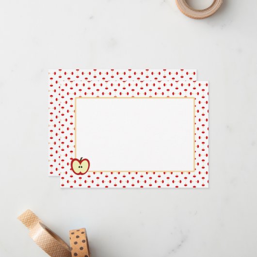 Appleは個人的な文房具の芯を取ります ノートカード (正面/裏面インサイチュ)